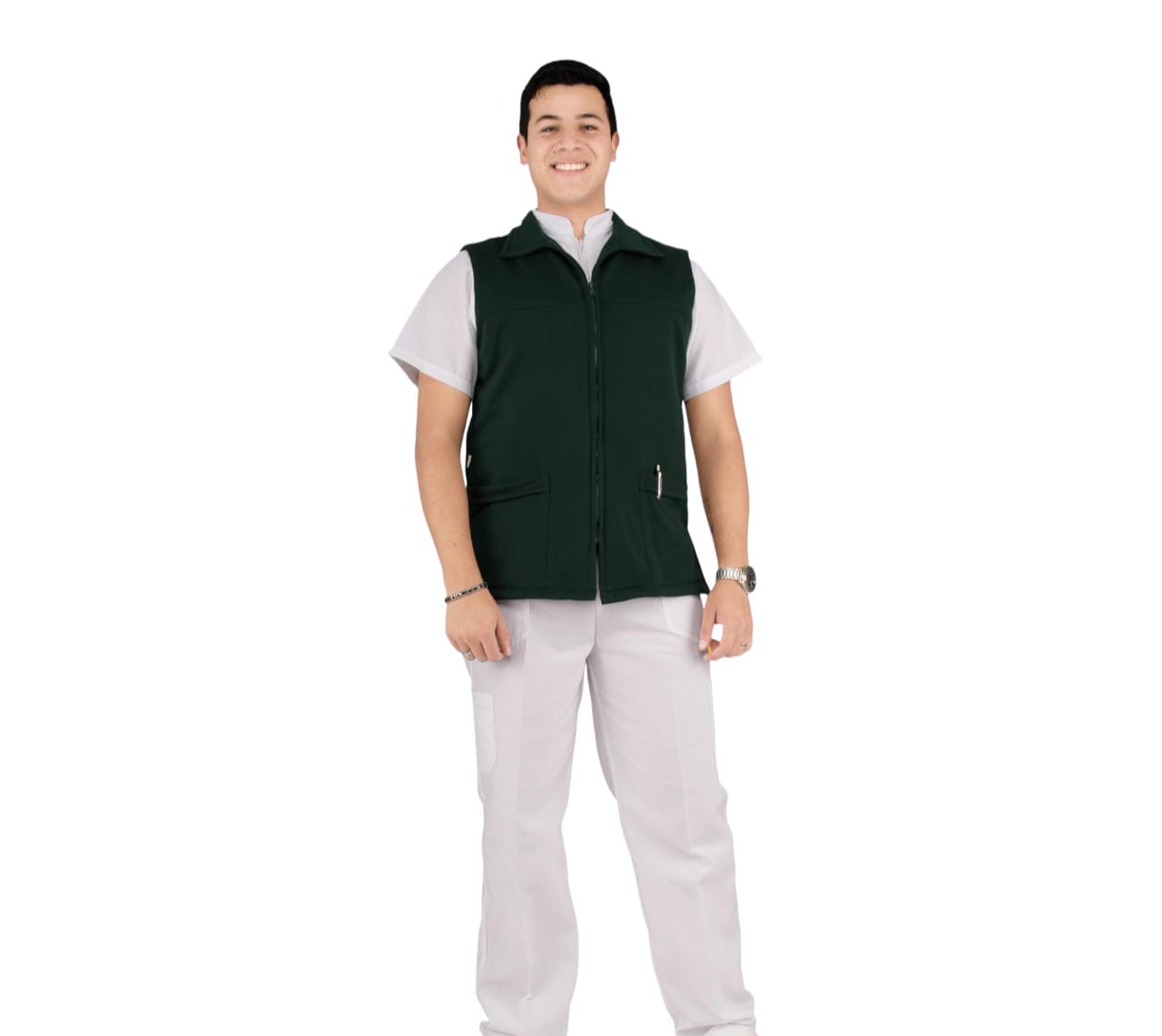 Chaleco de Enfermeria para Hombre Tela Colores Felpa Caballero