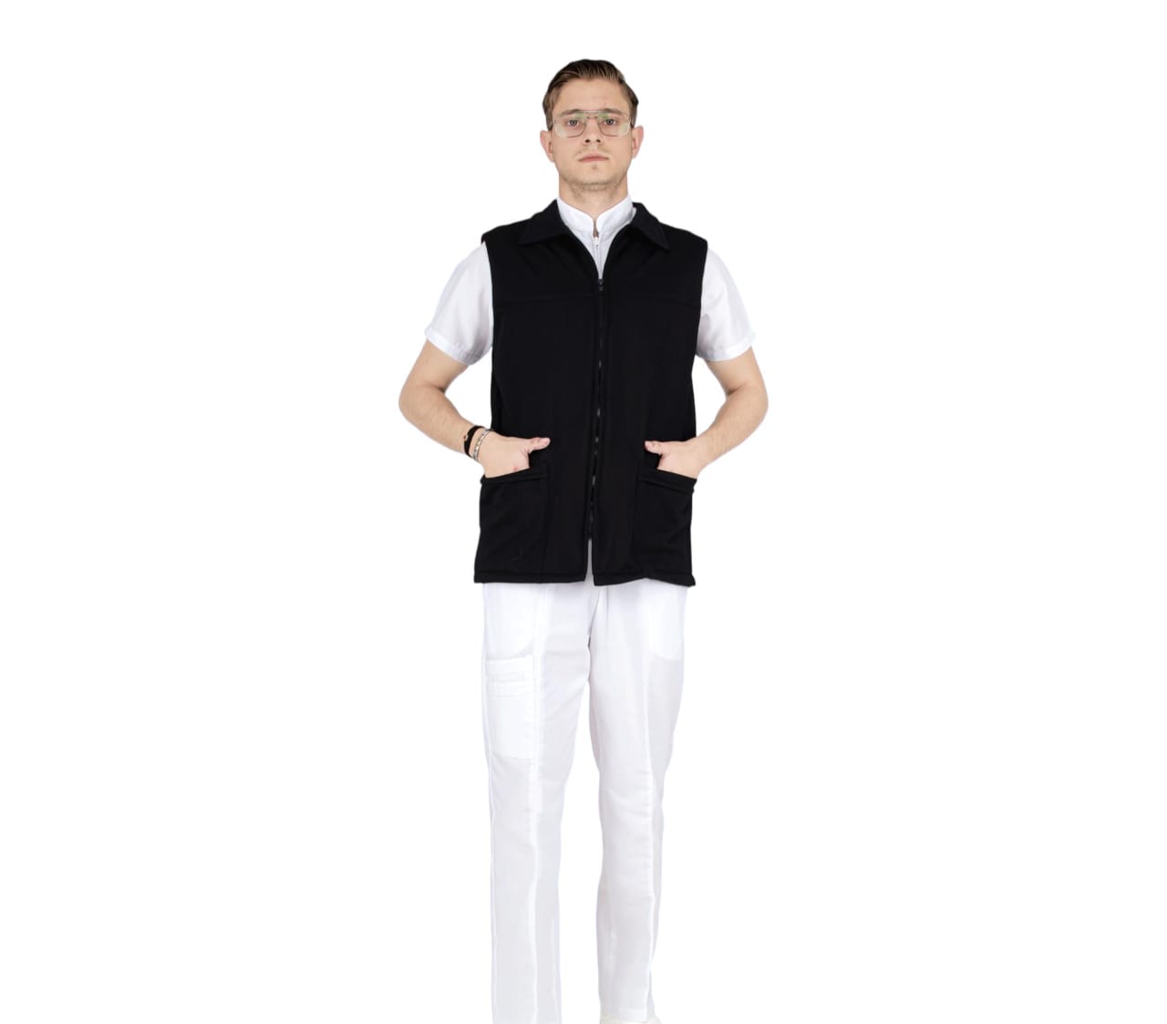 Chaleco de Enfermeria para Hombre Tela Colores Felpa Caballero