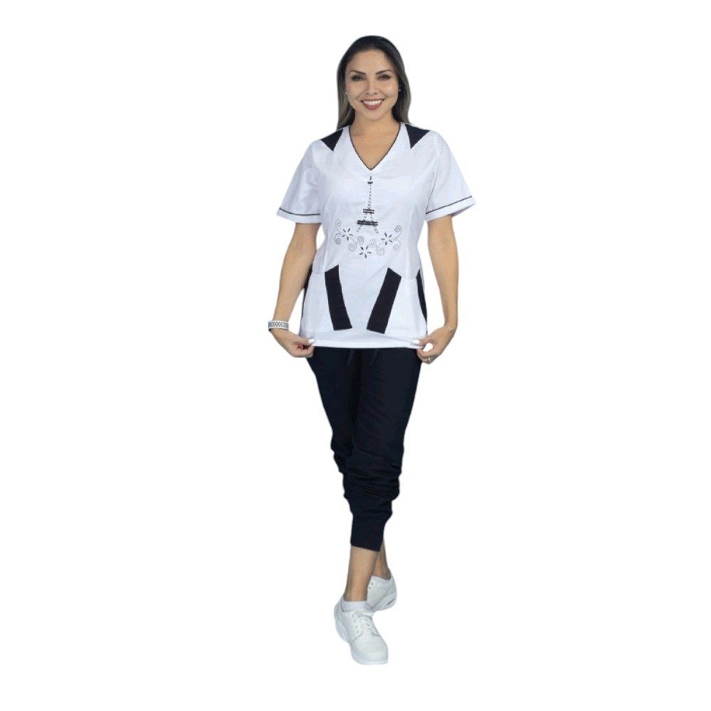 Filipina Medico Quirurgica Dama Colores Bordada Ligera Eiffel