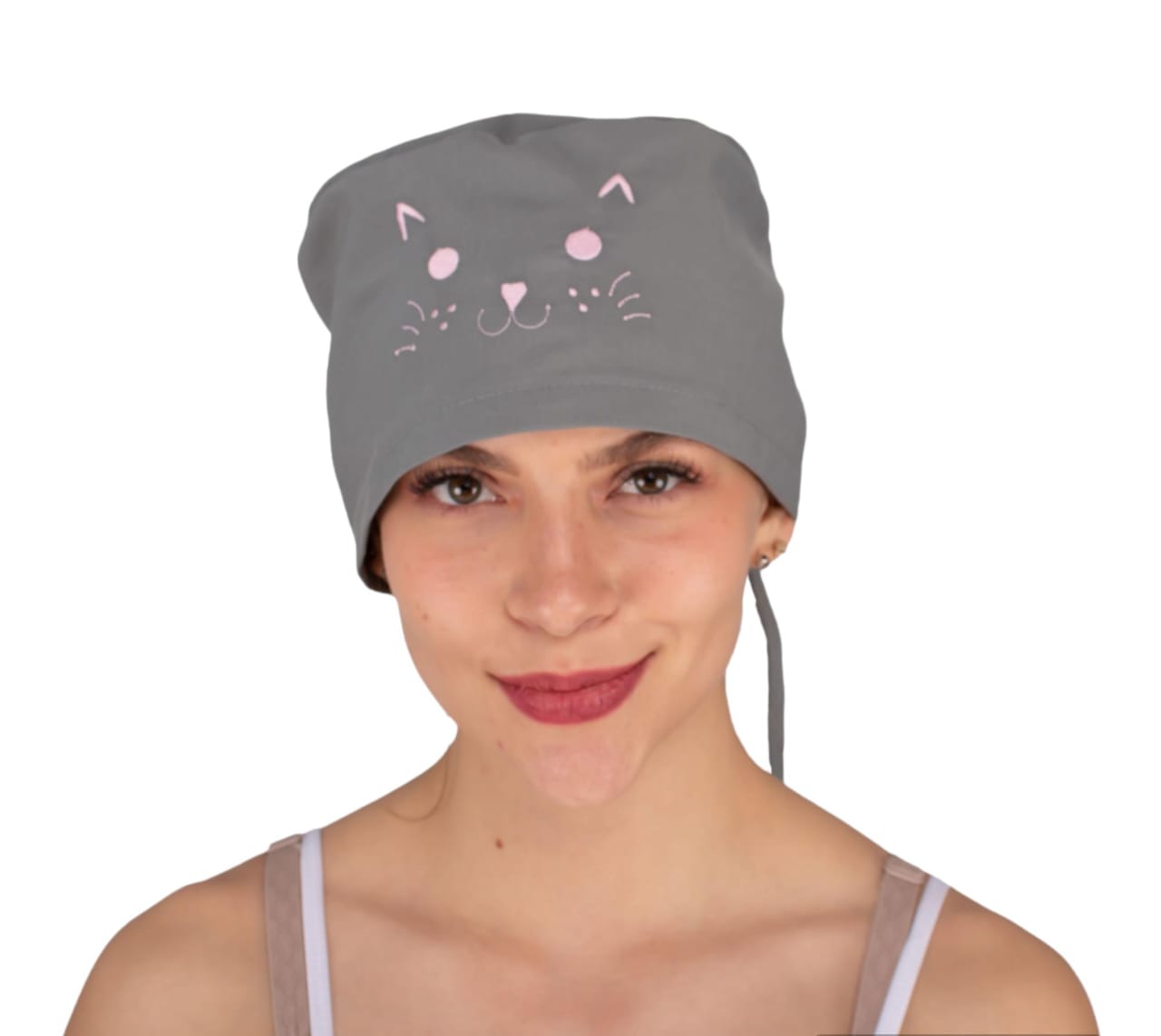 Gorro Médico Quirúrgico Dama Bordado Gatito Amber
