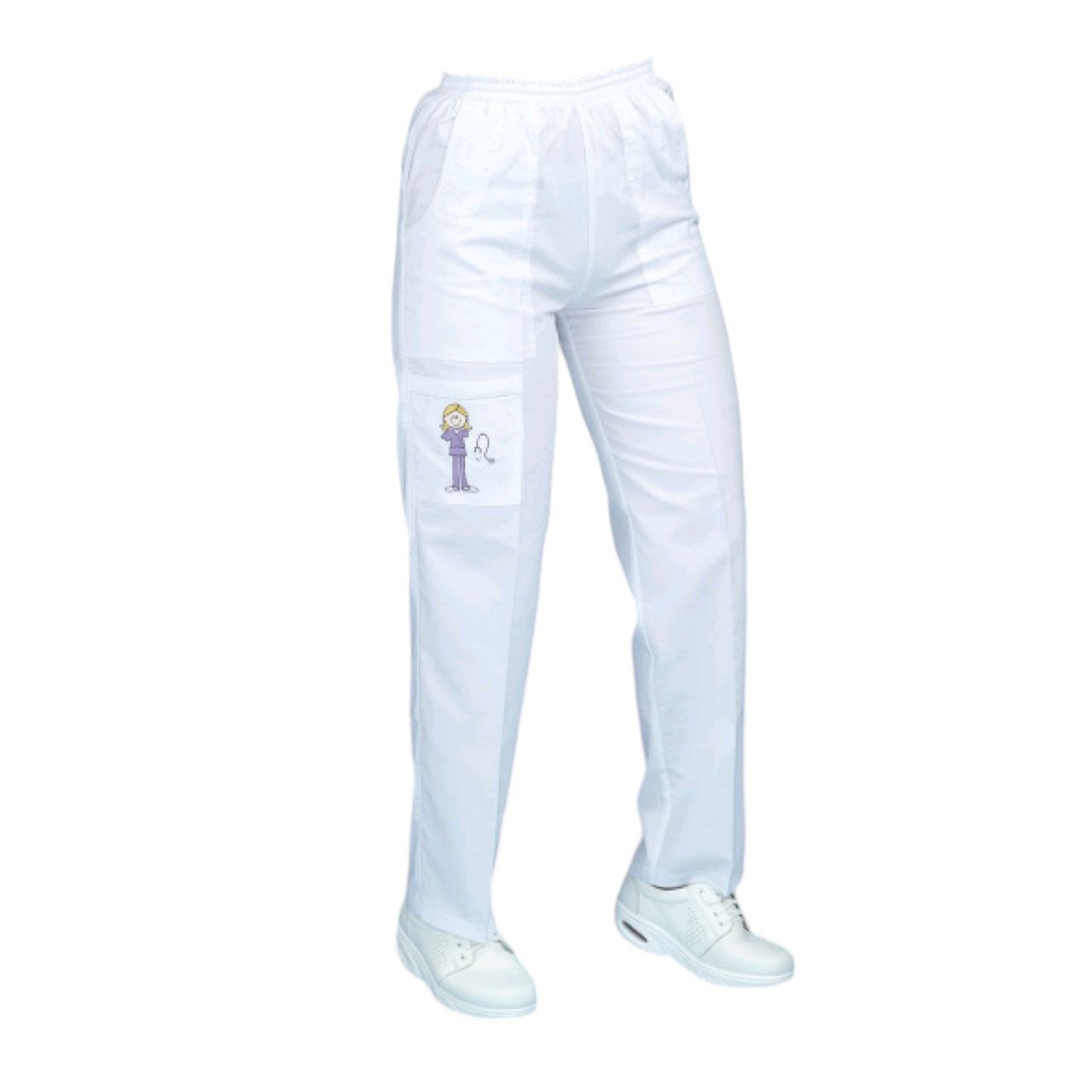 Pantalon Medico Enfermera Dama Blancos Figuras Karla
