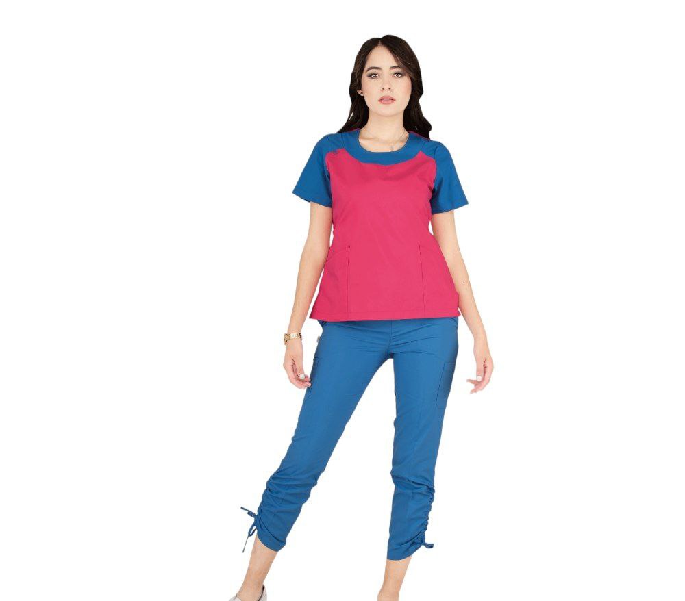 Filipina Médica Dama Scrub Top Manga Corta Odalys
