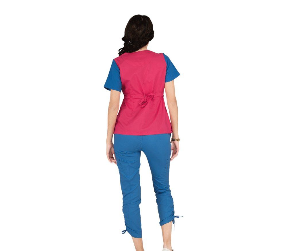 Filipina Médica Dama Scrub Top Manga Corta Odalys