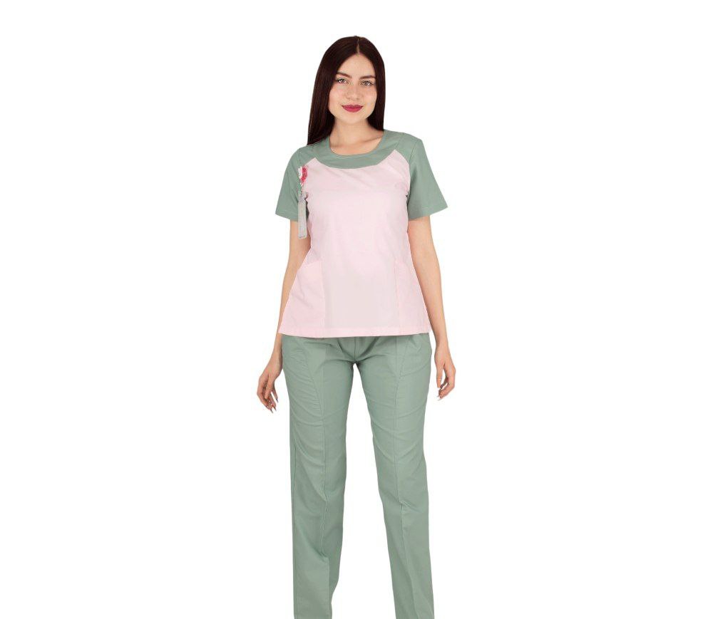 Filipina Médica Dama Scrub Top Manga Corta Odalys