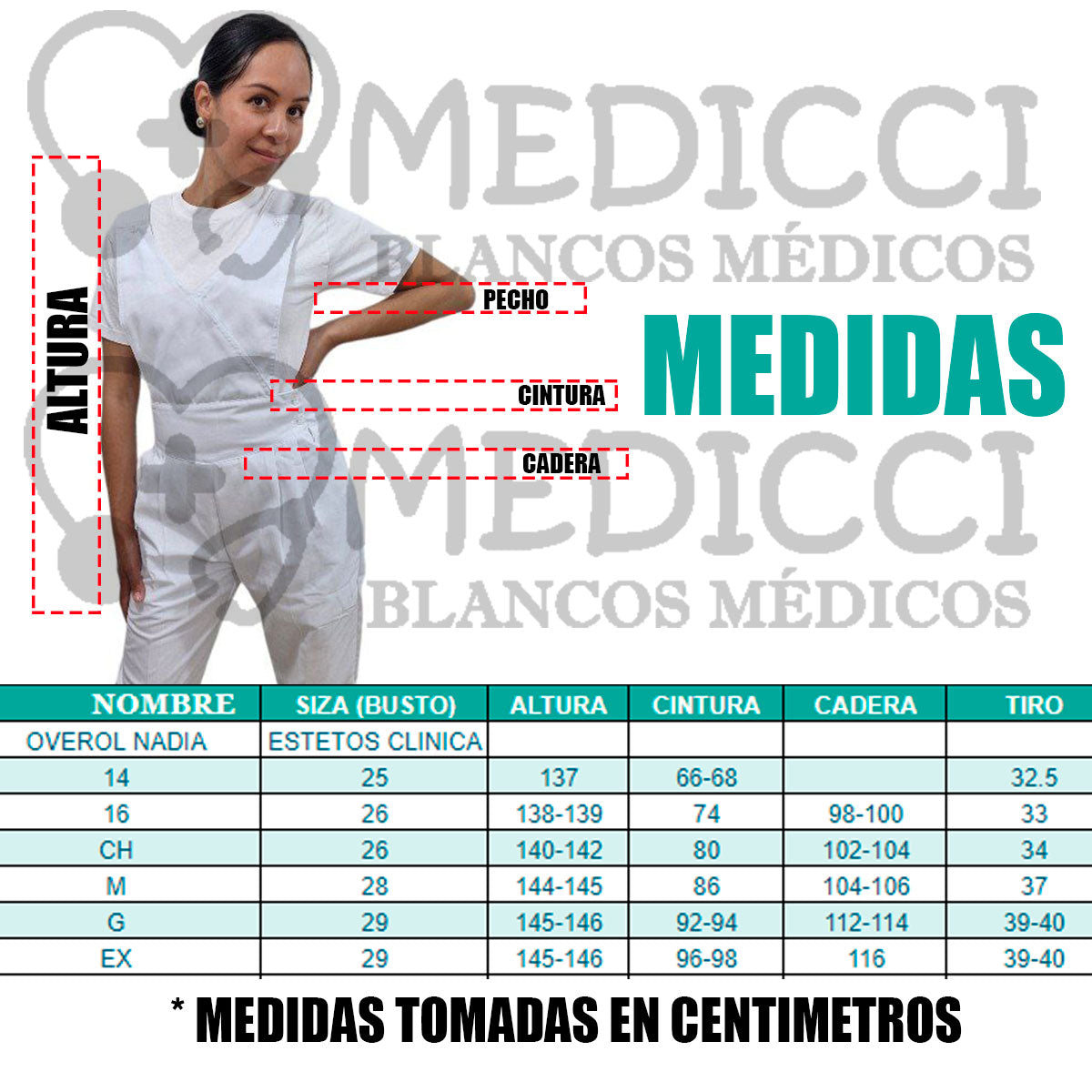 Overol De Enfermera Medico Tergal Nadia
