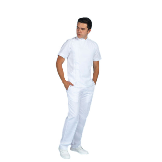 Filipina De Enfermería Para Hombre Manga Corta Cuello Mao Ronaldo