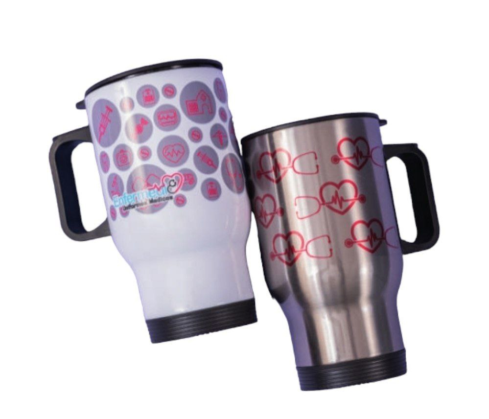 Termo Auto Aluminio Hermetico Bebidas Frias Calientes ENF