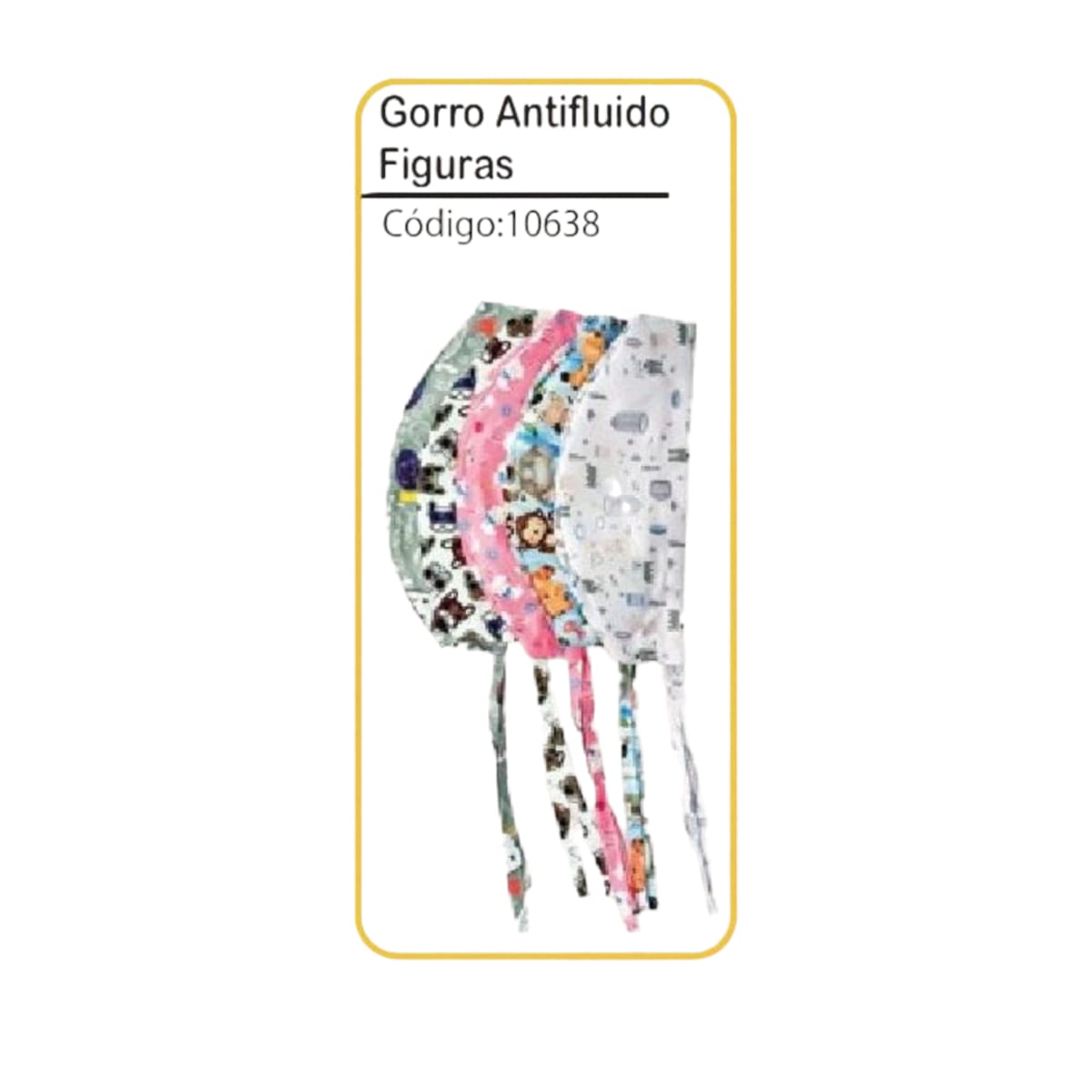 Gorro Medico Quirurgico Antifluido Figuras Cintas Amber