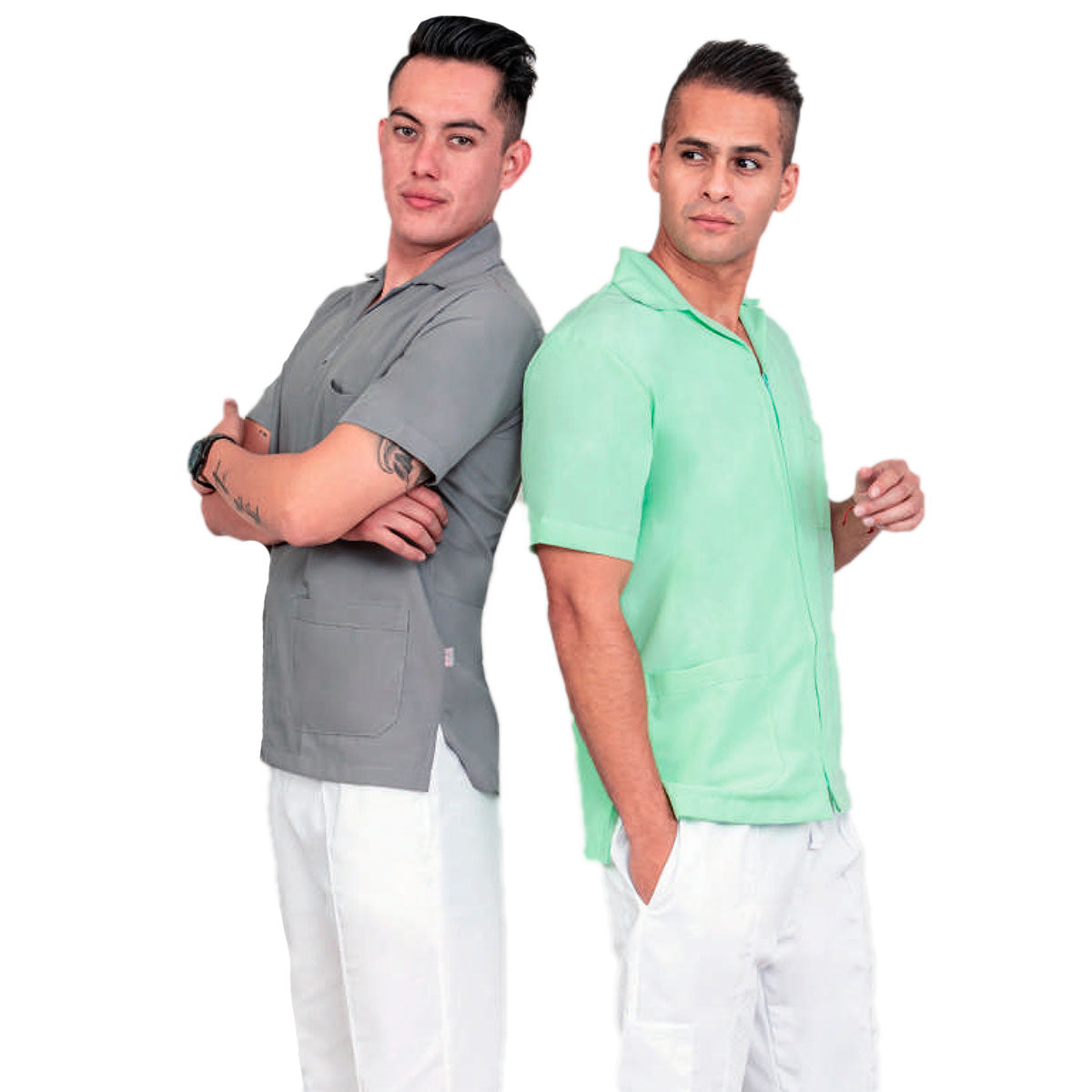 Filipina De Enfermería Para Hombre Manga Corta Reglamentaria Colores