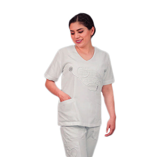 Filipina De Enfermería Para Dama Manga Corta Carly EST Corazón