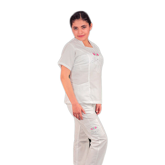 Filipina De Enfermería Para Dama Manga Corta Kathi Gatito