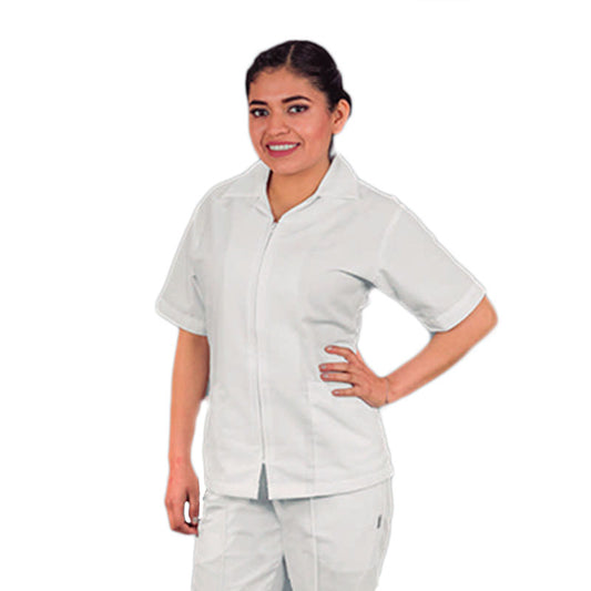 Filipina De Enfermería Para Dama Manga Corta Cierre Marisol
