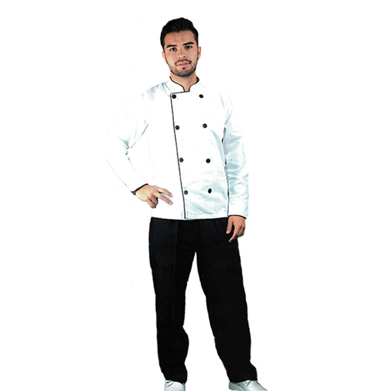 Filipina Manga Larga Uniforme Chef Cocina Gastronomía Moda Caballero Clásica