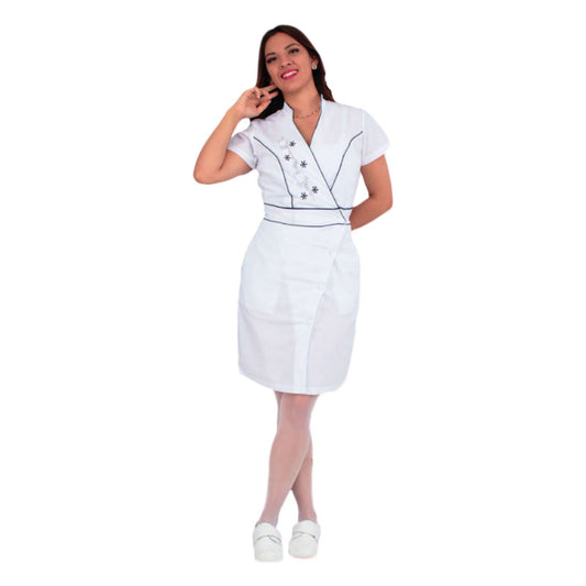 Jumper De Enfermera O Vestido De Enfermería Bordado Virlet Flores