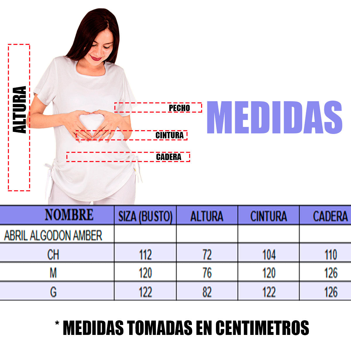 Filipina De enfermer­a Maternidad Para Dama Manga Corta Algodon Abril AMB