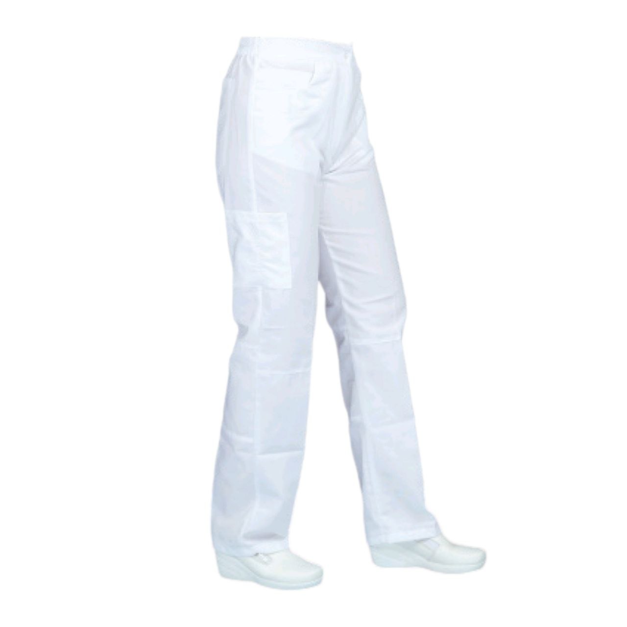 Pantalon Medico De Enfermeria Dama Bordado Blanco Aiden