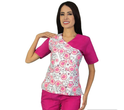 Conjunto Medico Quirurgico Dama Antifluido Figuras Amy Colores ENF