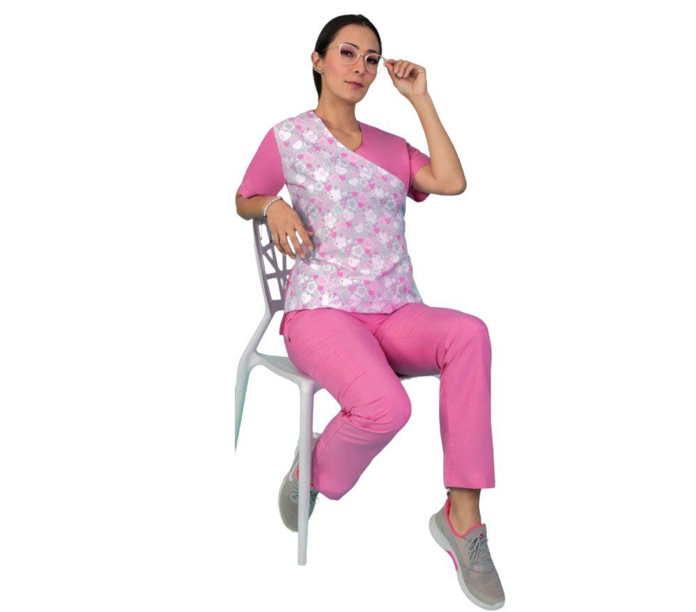 Conjunto Medico Quirúrgico Dama Antifluido Figuras Amy Colores