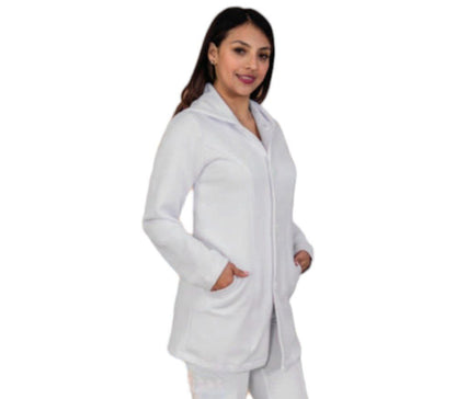 Abrigo Medico Quirurgico Afelpado Con Gorro Colores Angela ENF