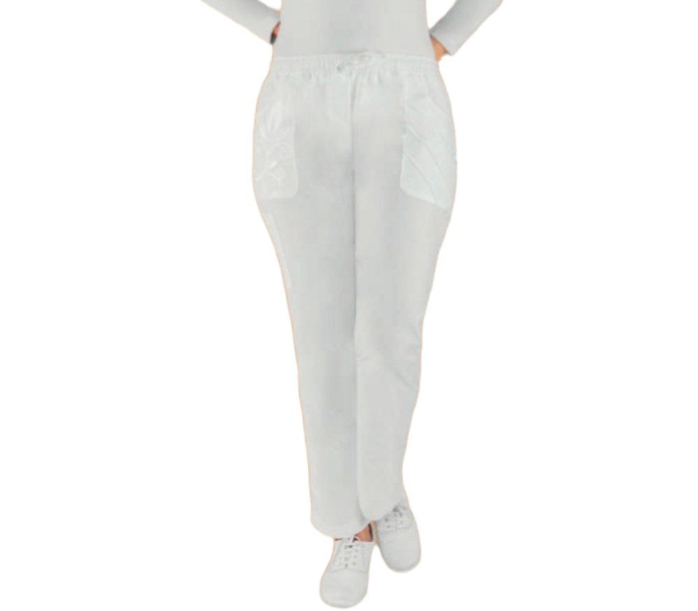 Pantalon Quirurgico Medico Dama Clinico Blanco Anna