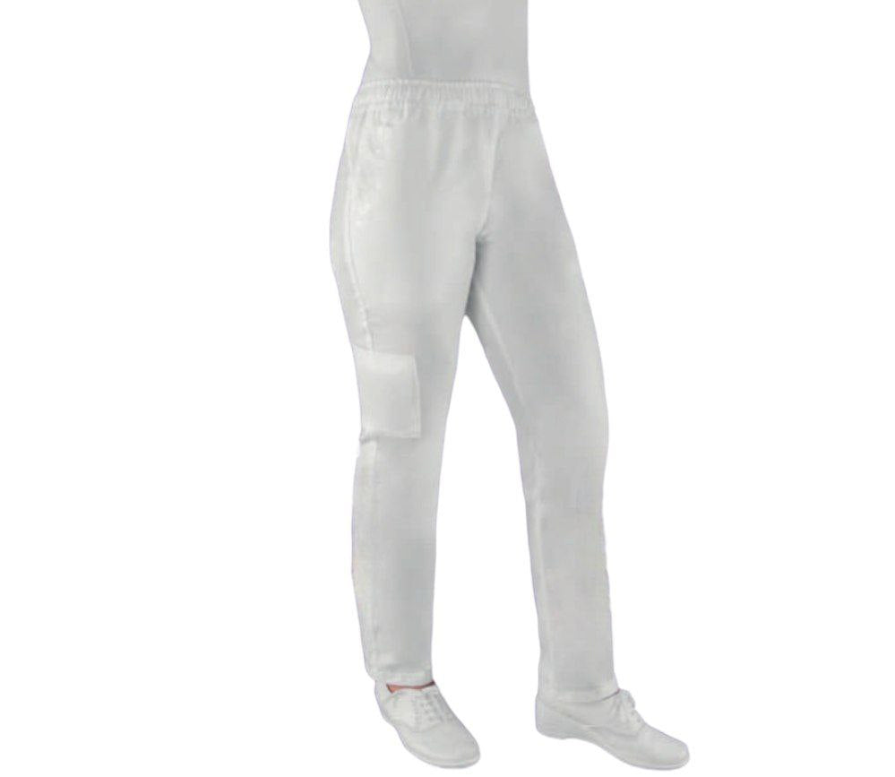 Pantalon Quirurgico Medico Dama Blanco Bordado Aremi