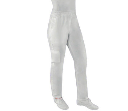 Pantalon Quirurgico Medico Dama Blanco Bordado Aremi ENF