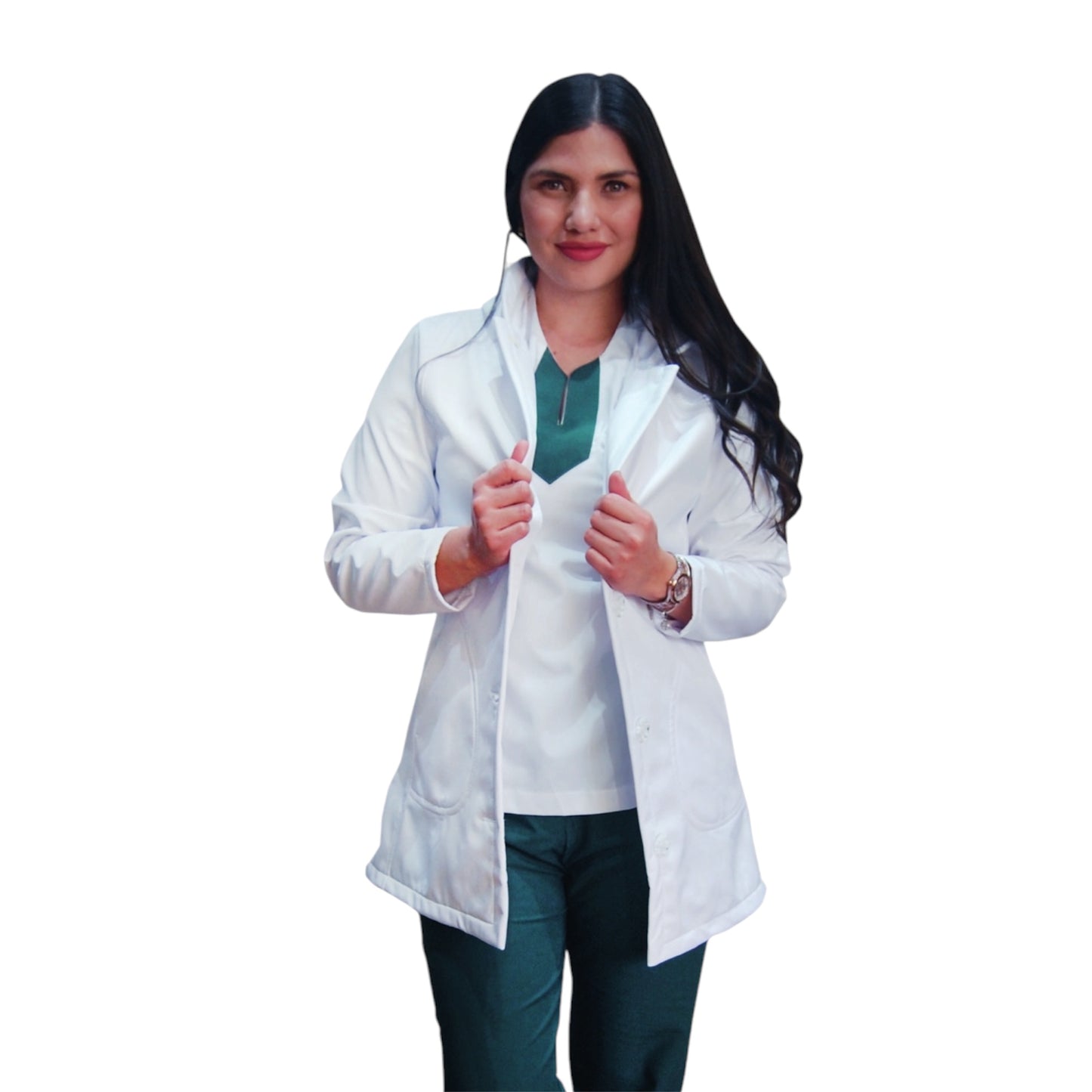 Abrigo Medico Dama Repelente Uniforme Quirurgico Antifl Clinik