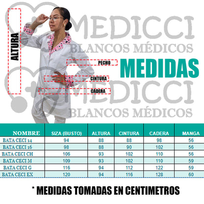 Bata Medica Dama Ceci Mimi Minnie Colores ENF