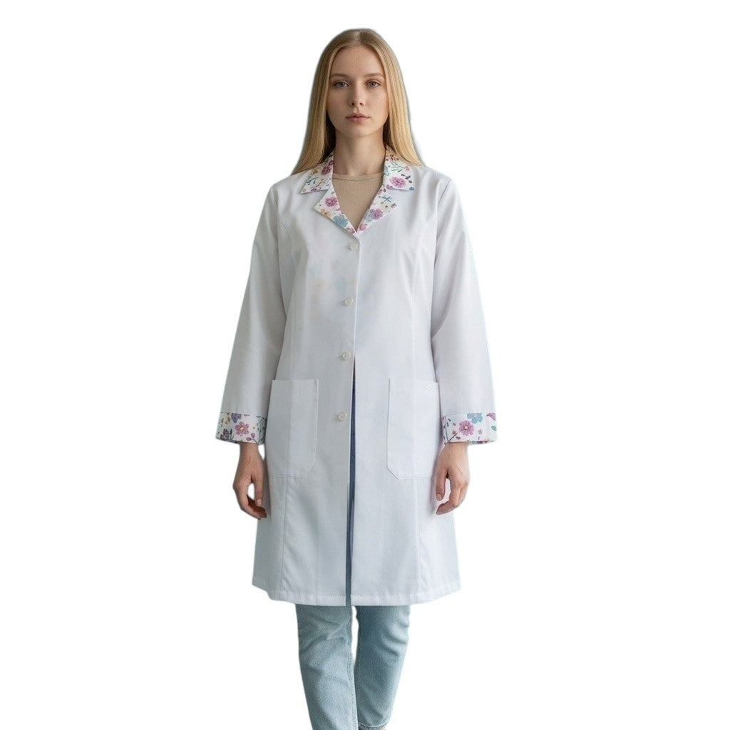 Bata Medica Blanca Dama Figuras Marbella AMB