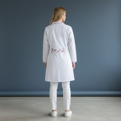 Bata Medica Blanca Dama Figuras Marbella AMB