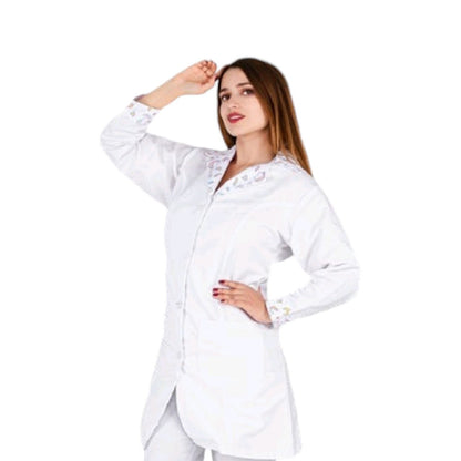 Bata Medica Blanca Dama Figuras Marbella AMB
