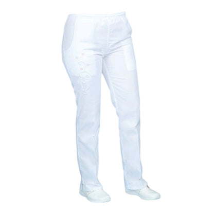 Pantalon Medico De Enfermeria Dama Bordado Silueta Gato Bianca EST