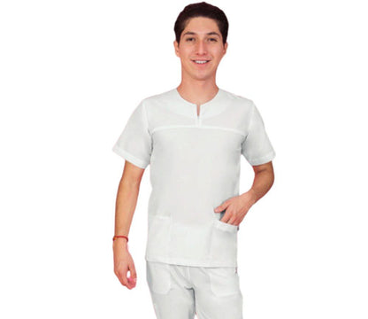 Filipina De enfermer­a Para Hombre Antifluido Cuello Cierre Blanco Bruno ENF
