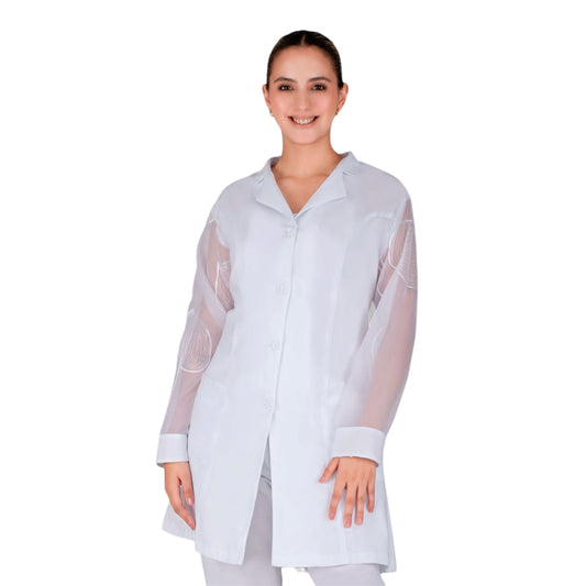 Bata Médica Dama Clínica Mujer Blanca Francia AMB
