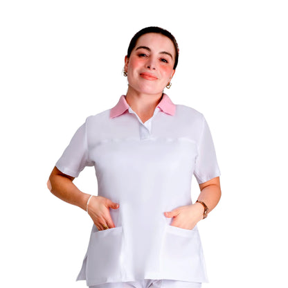 Conjunto Quirúrgico Dama Bicolor Filipina Y Pantalón Médico AMB Bolivia Antifluido Stretch