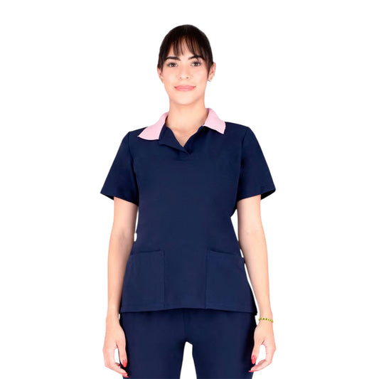 Conjunto Quirúrgico Dama Bicolor Filipina Y Pantalón Médico AMB Bolivia Antifluido Stretch