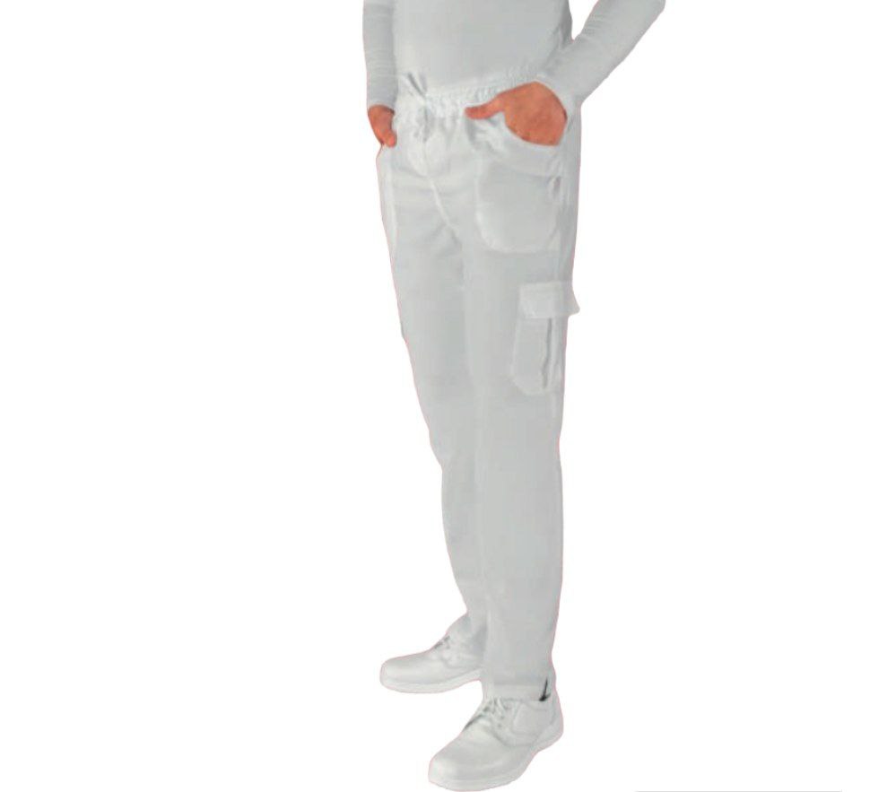 Pantalon Quirurgico Medico Clinico Blanco Tipo Cargo Hombre