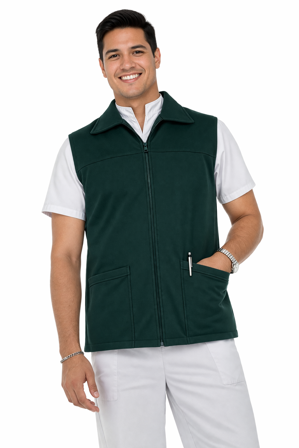 Chaleco Médico Hombre Afelpado Ligero Enfermero Uniforme AMB