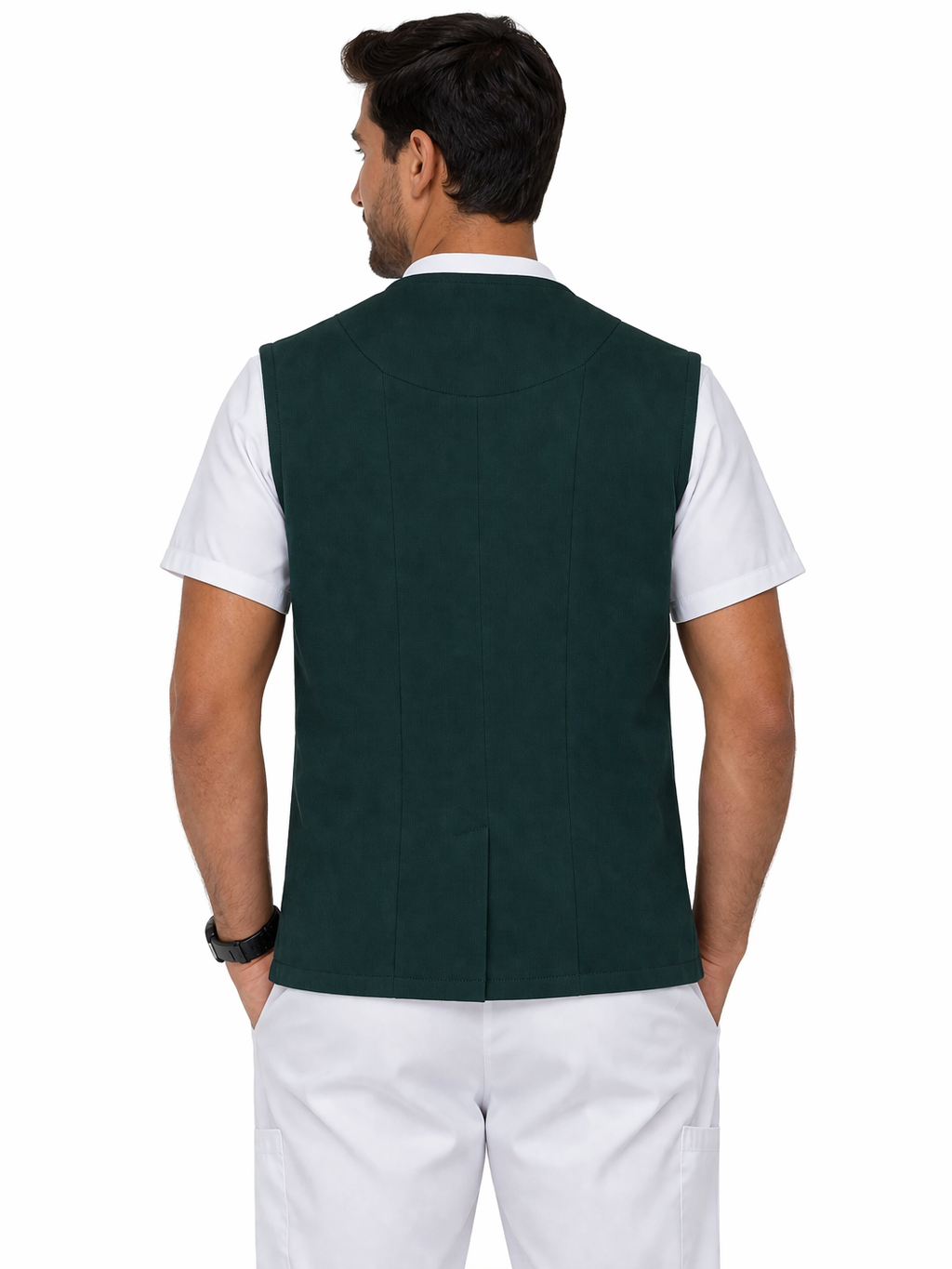 Chaleco Médico Hombre Felpa Con Bolsa Enfermero Uniforme Colores EST