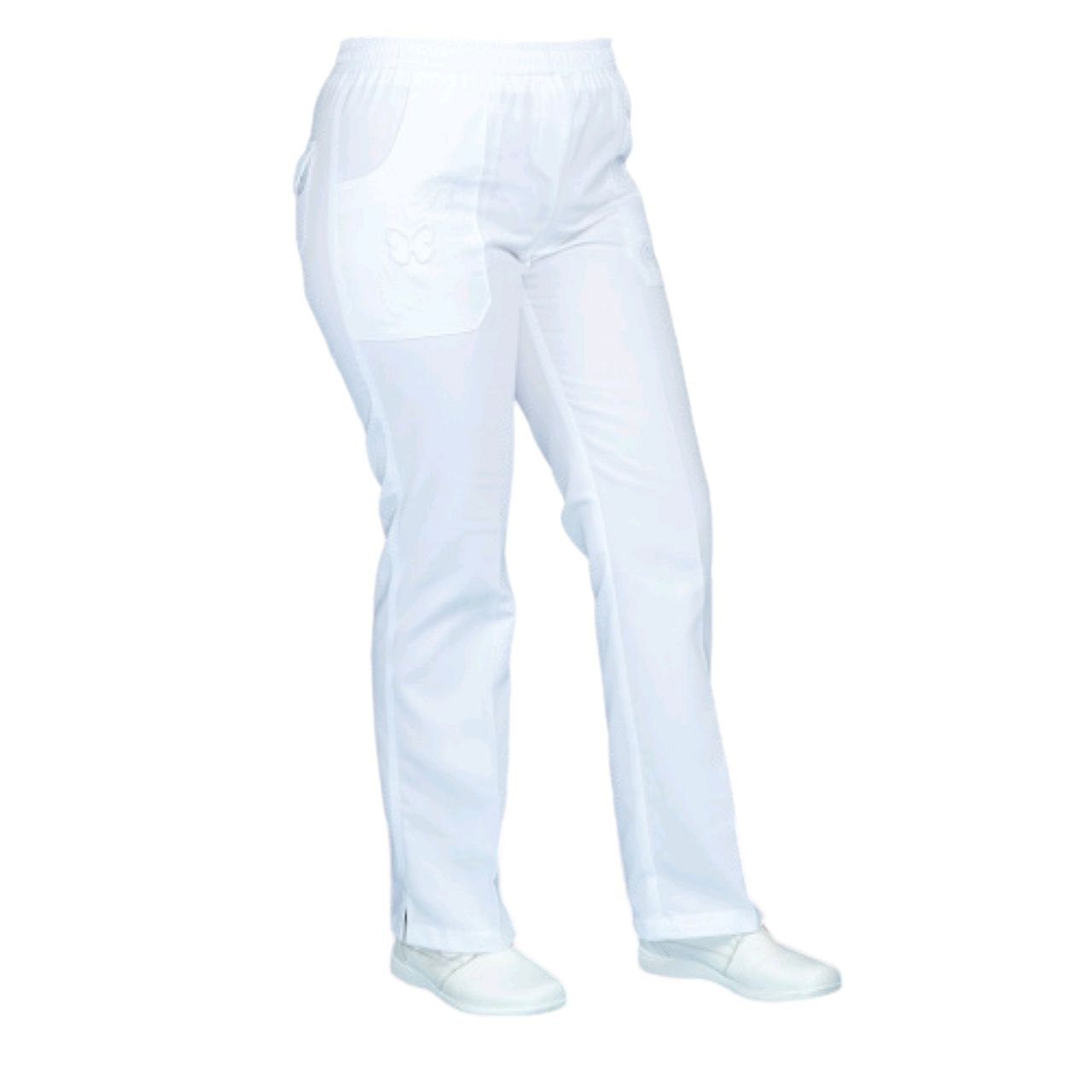 Pantalon Medico De Enfermeria Dama Bordado Mariposa Claudia