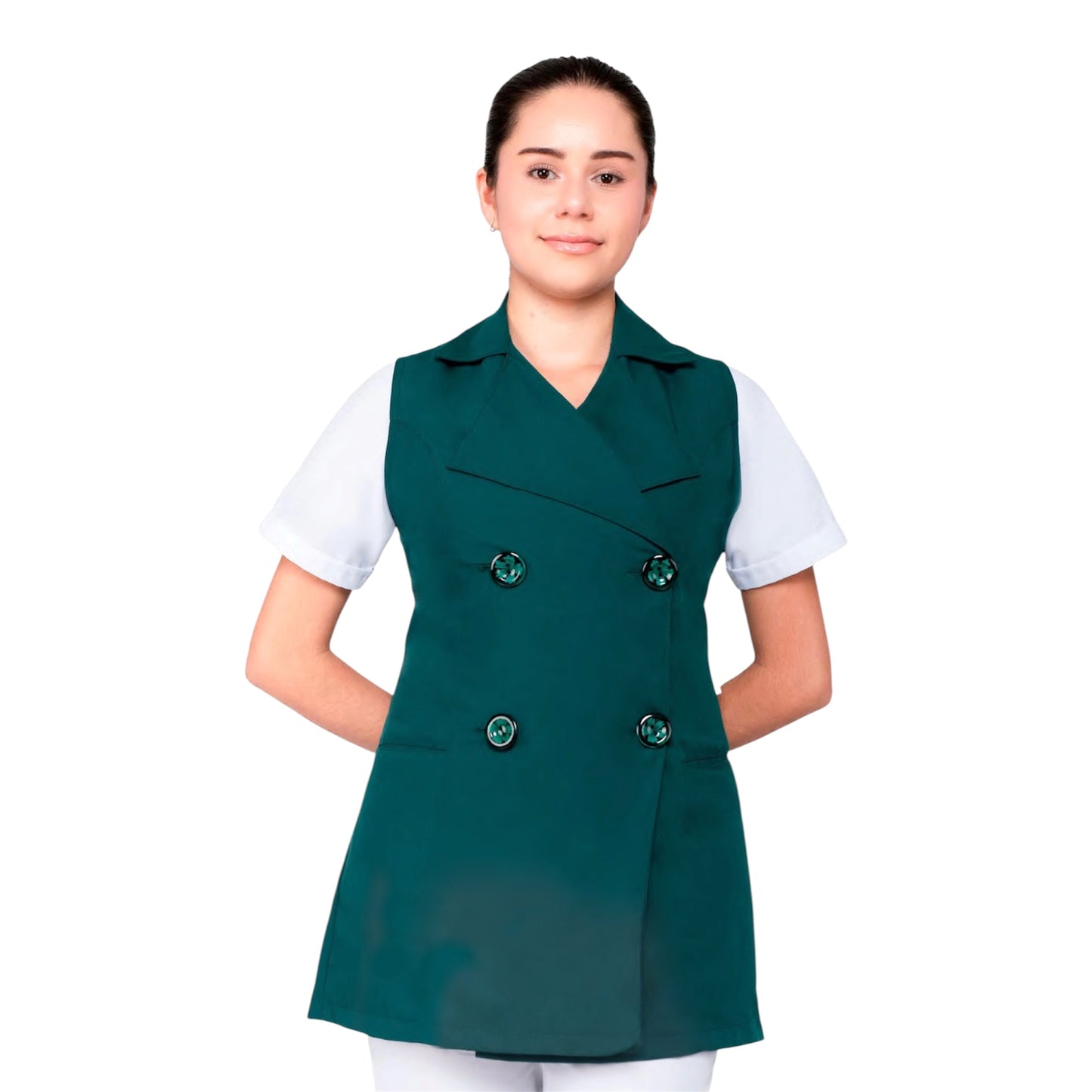 Chaleco Médico Dama Estilizado Elegante Uso Profesional Valentina AMB