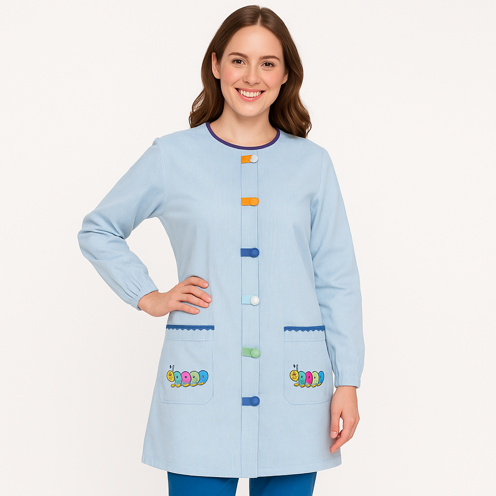 Bata Educadora Maestra Kínder Preescolar Colores EST