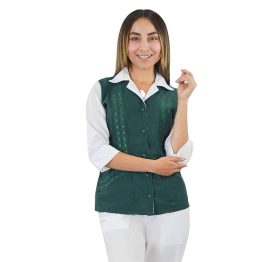 Chaleco Médico Enfermera Dama Clínico Uniforme Manga Larga Corazon EST