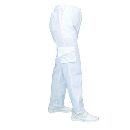 Pantalon Medico Enfermeria Blanco Bolsa Cargo Dania EST