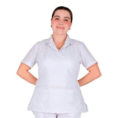 Filipina De Enfermería Para Dama Manga Corta AMB Fany Antifluido Stretch