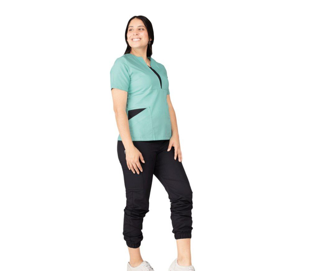 Filipina Médica Dama Scrub Top Manga Corta Hansel