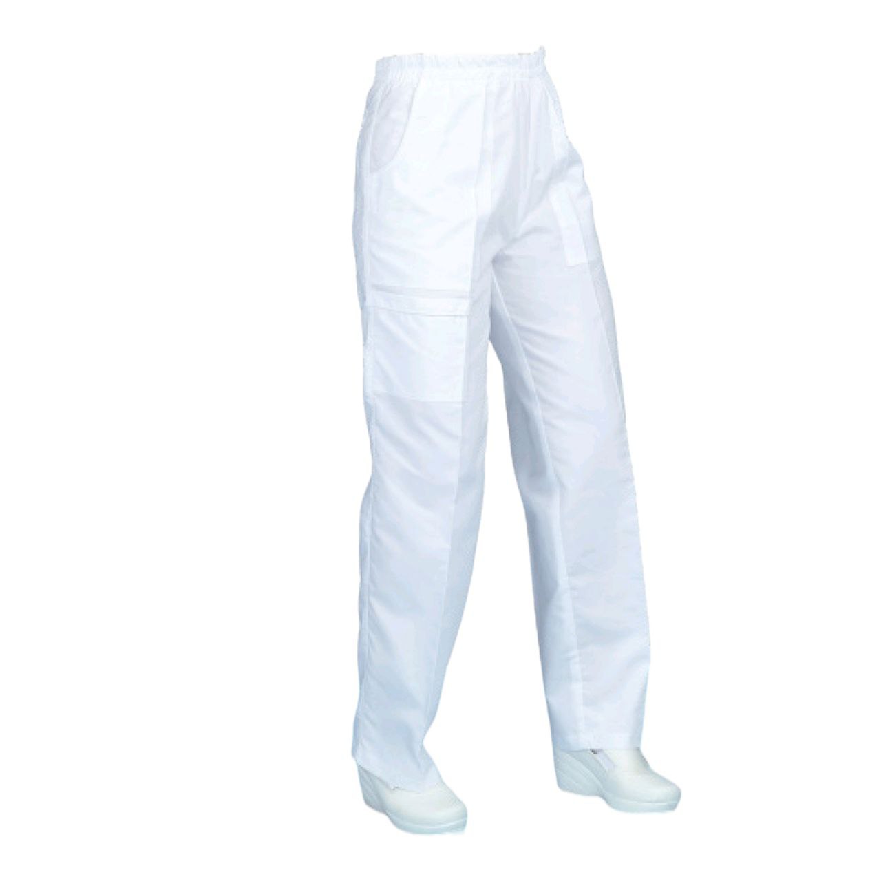 Pantalon Medico Enfermeria Dama Liso Blanco Karla