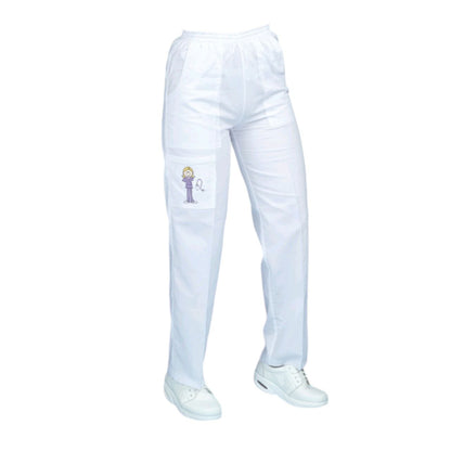 Pantalon Medico Enfermera Dama Blancos Figuras Karla EST
