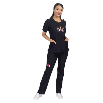 Filipina Medica Dama Scrub Top Unicornio Melody EST
