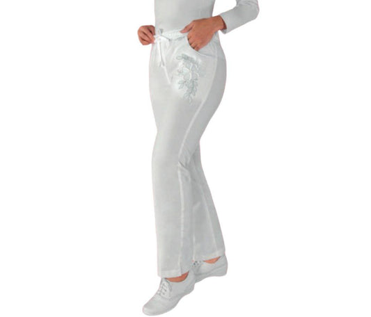 Pantalon Quirurgico Medico Dama Bordado 3D En Bolsas Nahomi